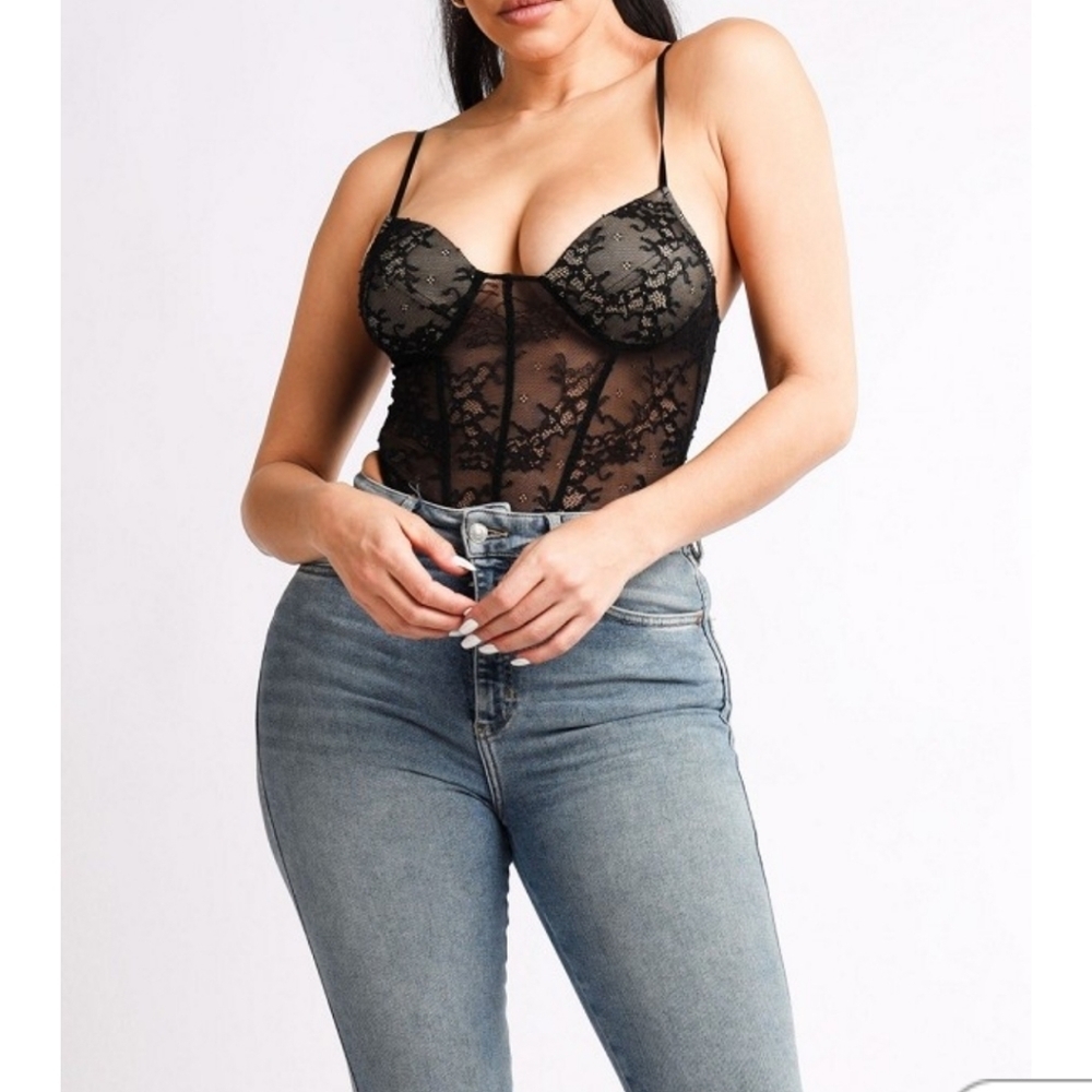 KTOO Lace corset bodysuit‎